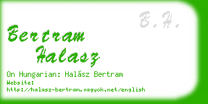 bertram halasz business card